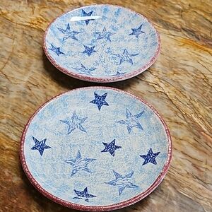 BRUSHES Hand painted STAR Plates Dishes